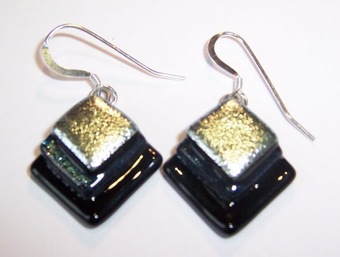 Black and Silver Small Earrings